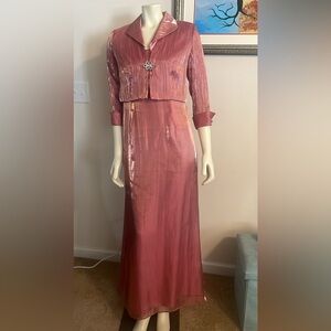 Vintage Pink Gown with Matching Overcoat